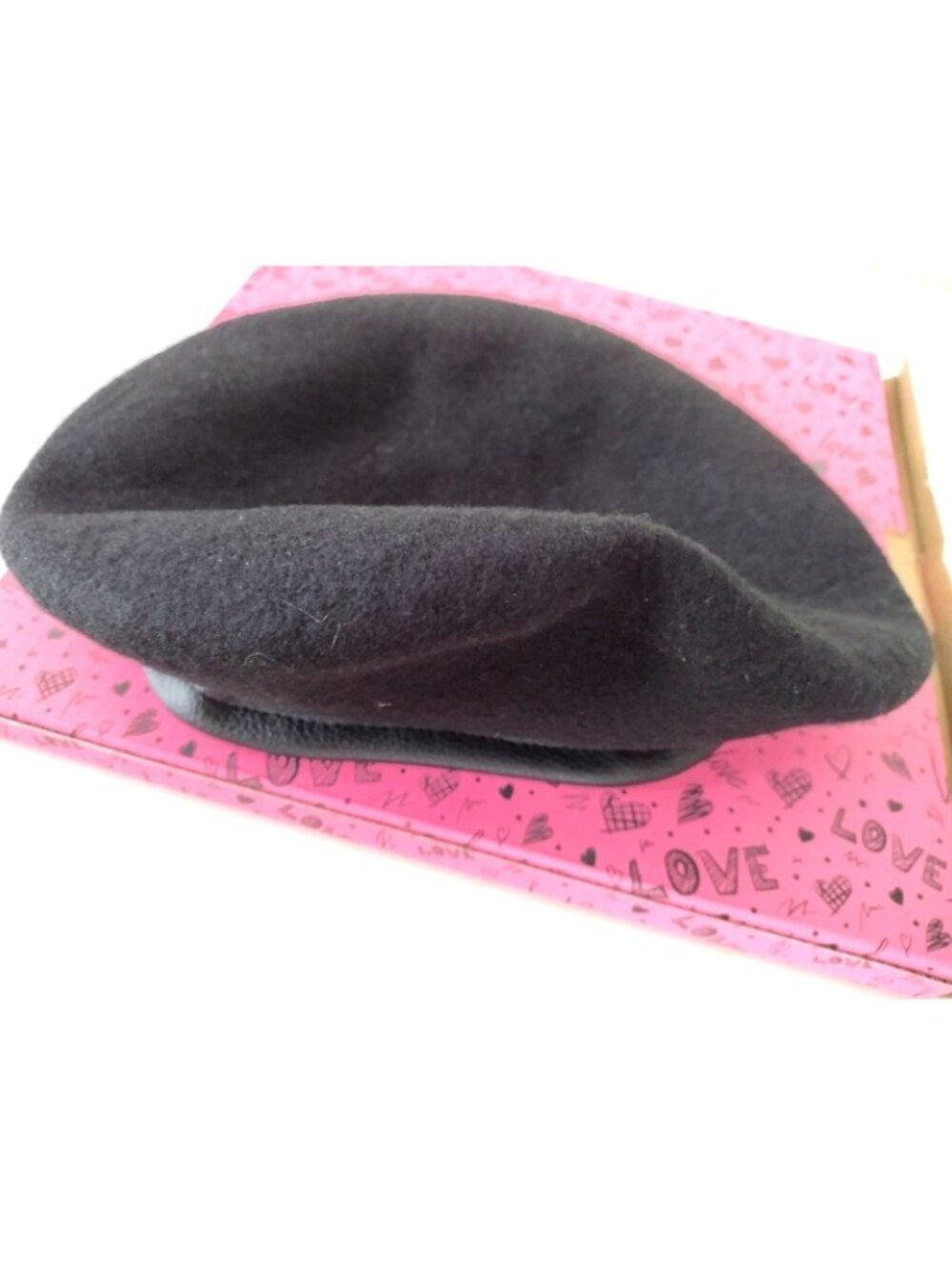 NWOT Military Beret Wool Hat Black 58cm Cotton Lining